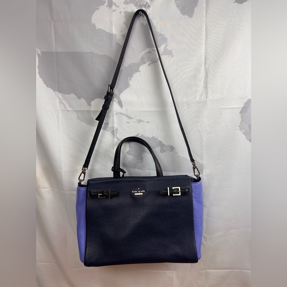 kate spade NY holder street Lanier leather satchel bag Blue - Picture 8 of 14